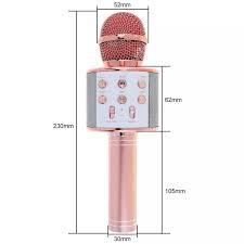 Hopecom WS-858 Wireless Karaoke Microphone Speaker - Portable Handheld Bluetooth Mic with Echo & Voice Changer