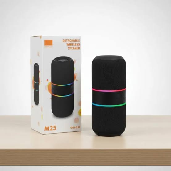 M25 Detachable Wireless Speaker with Rainbow LED Accent Ring - Compact Portable Bluetooth Audio System